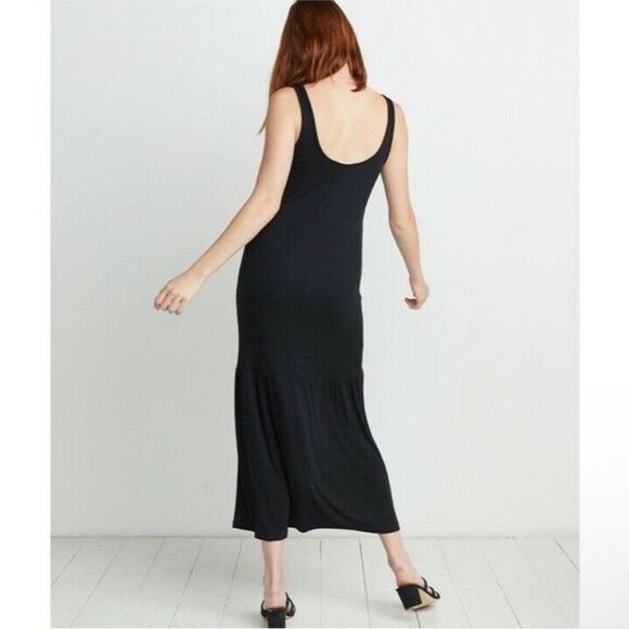 MARINE LAYER | Black Tank Style Maxi Dress with Ruffle Flare Women’s Size Small - Picture 3 of 11